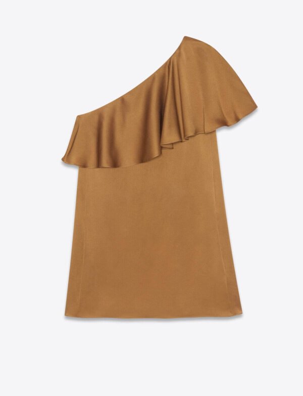 one-shoulder satin top