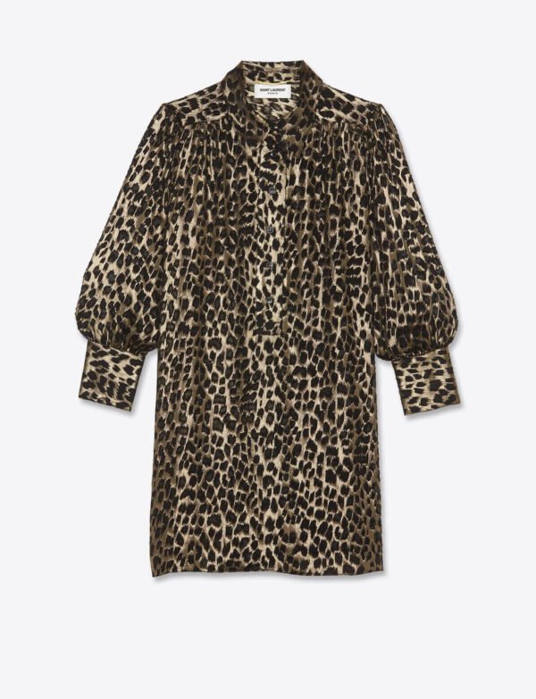 Leopard-Print Silk Blouse